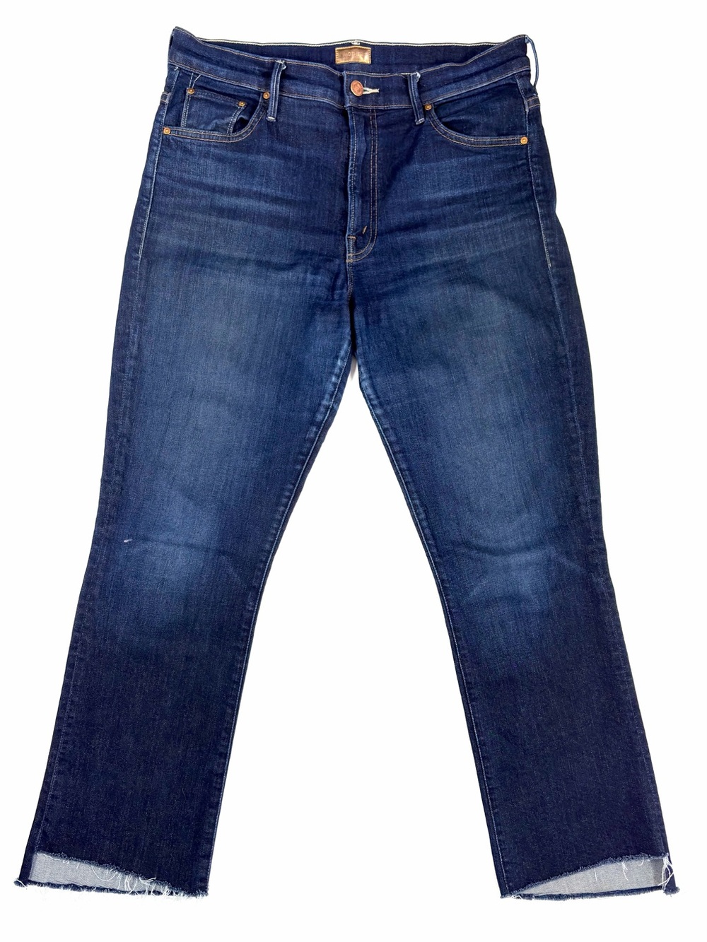 MOTHER Insider Crop Step Fray Jeans Size 31 High Rise Raw Hem